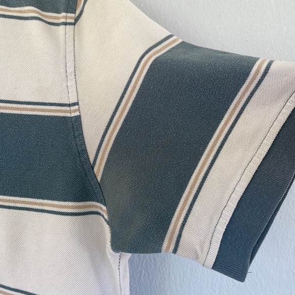 Van Heusen blue white stripe cotton polo shirt size large - Picture 7 of 10